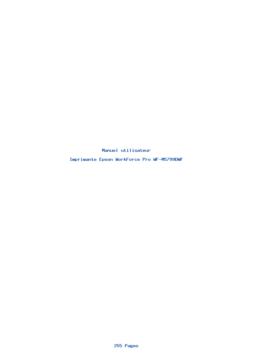 Page 1 de la notice Manuel utilisateur Epson WorkForce Pro WF-M5799DWF