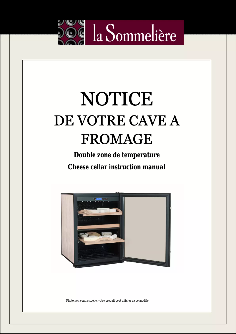 Page 1 de la notice Manuel utilisateur La Sommelière CAF50N