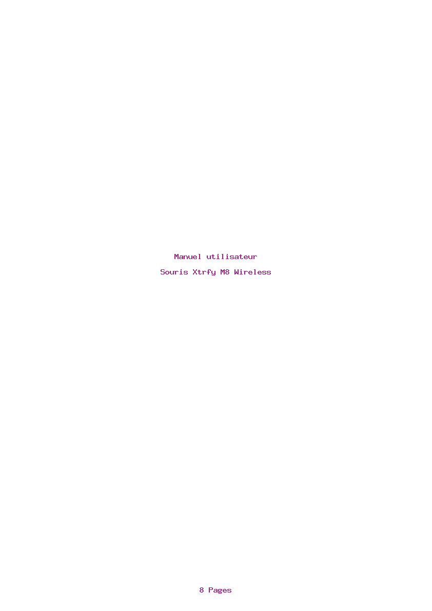 Page 1 de la notice Manuel utilisateur Xtrfy M8 Wireless