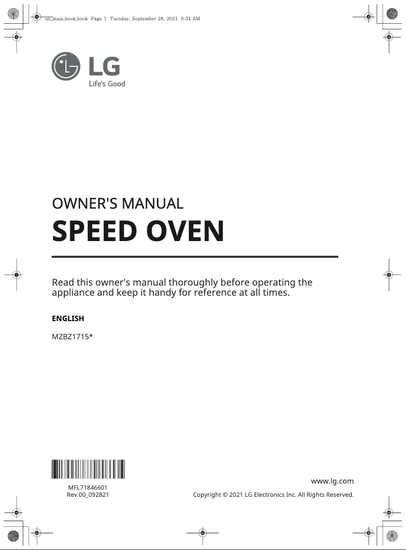 Page 1 de la notice Manuel utilisateur LG MZBZ1715S