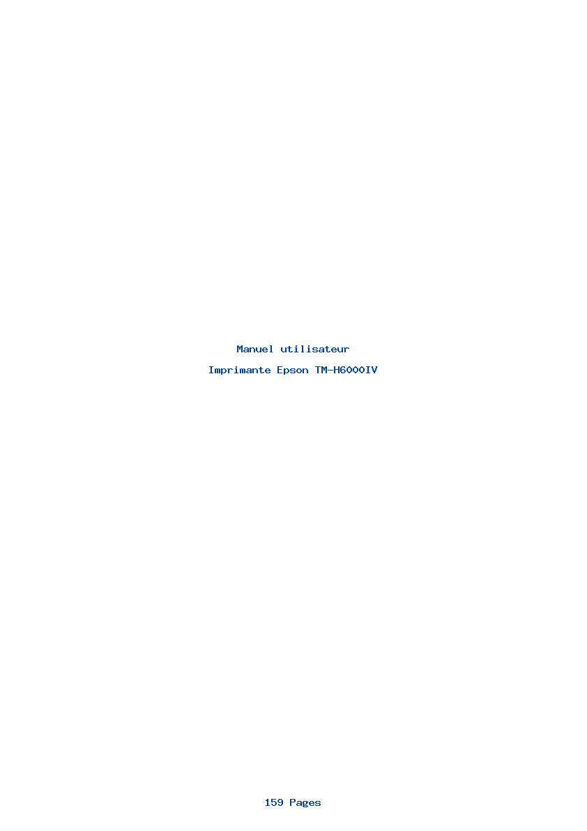 Page 1 de la notice Manuel utilisateur Epson TM-H6000IV
