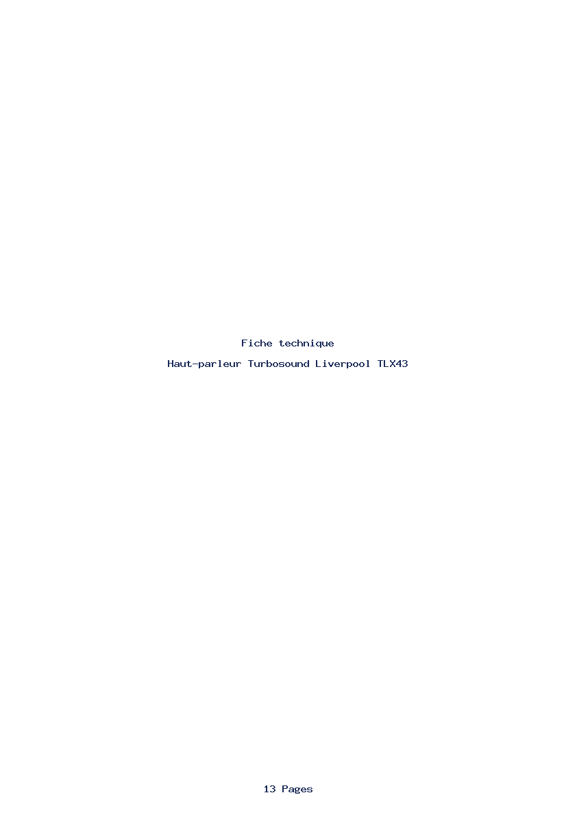 Page 1 de la notice Fiche technique Turbosound Liverpool TLX43