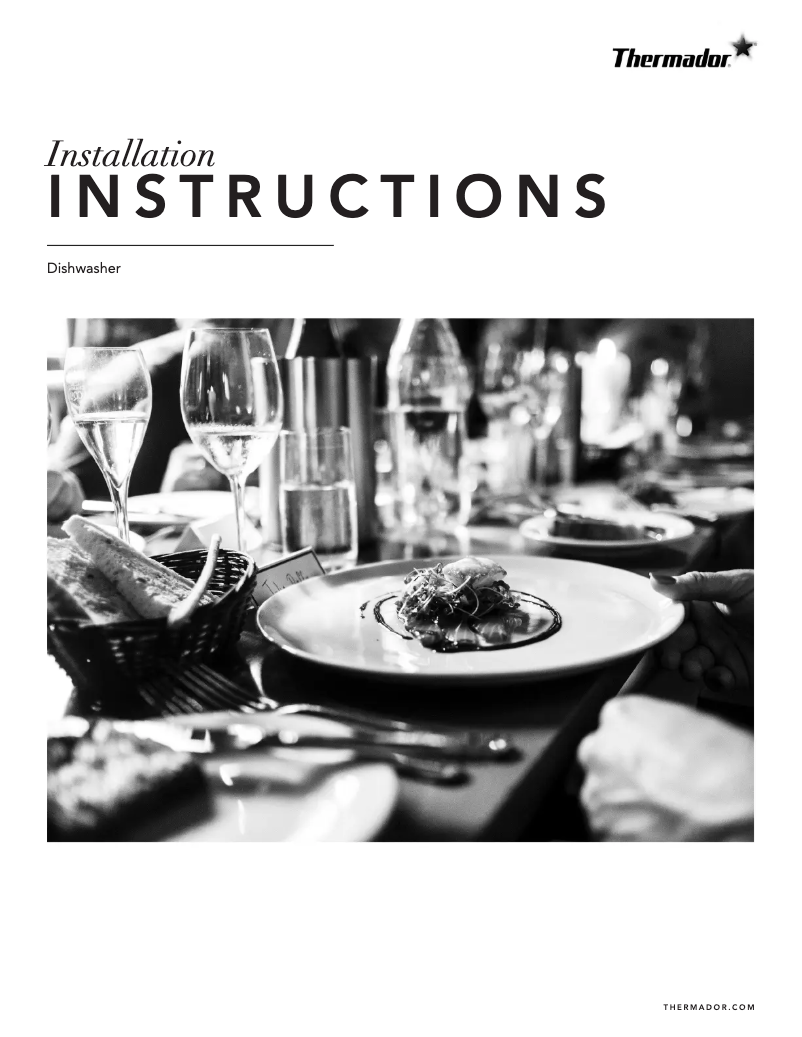 Page 1 de la notice Guide d'installation Thermador DWHD760CFM