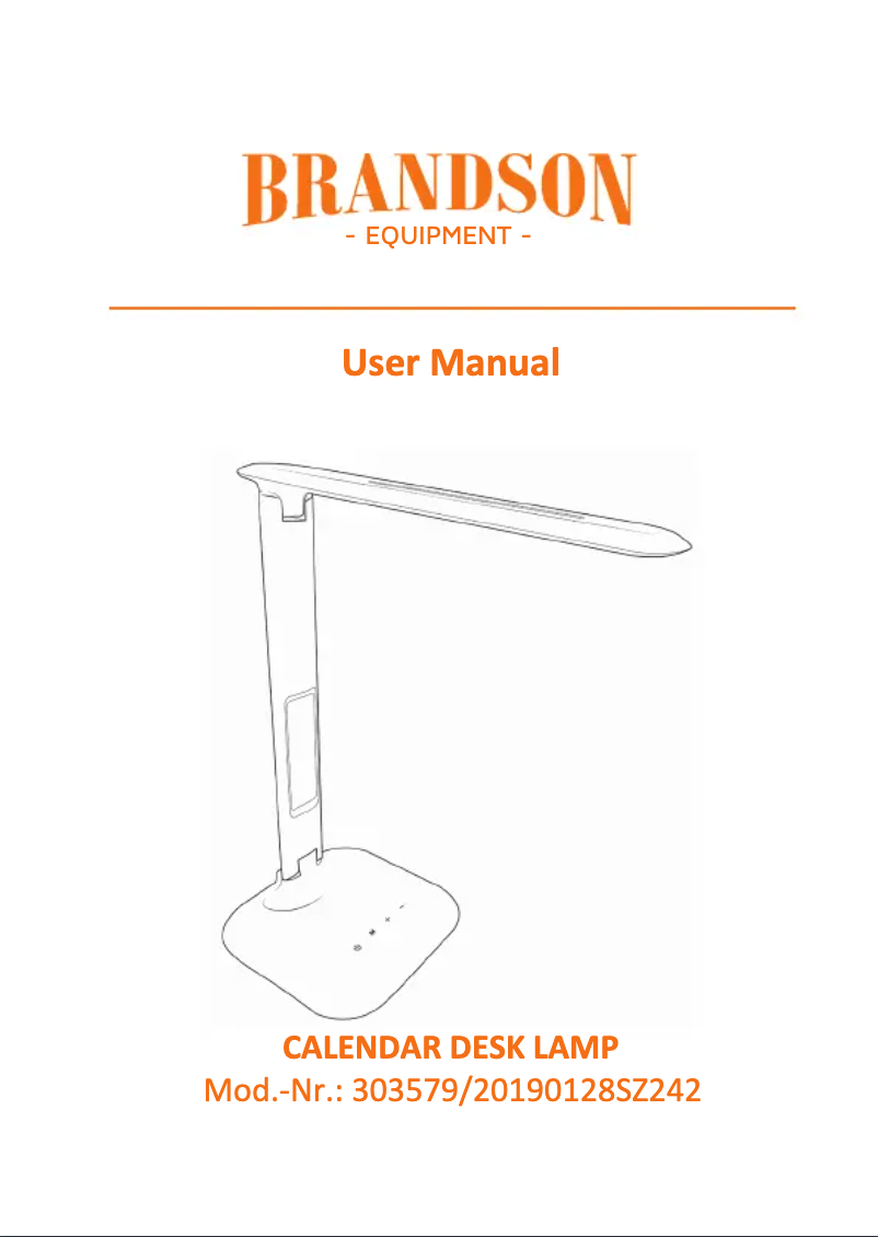 Page 1 of the manual User Manual Brandson 303579