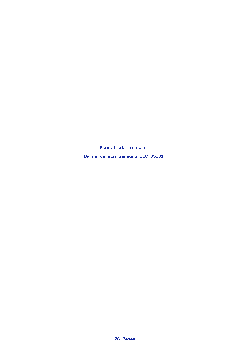 Page 1 de la notice Manuel utilisateur Samsung SCC-B5331