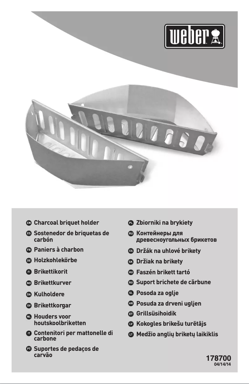 Page 1 de la notice Manuel utilisateur Weber 7403