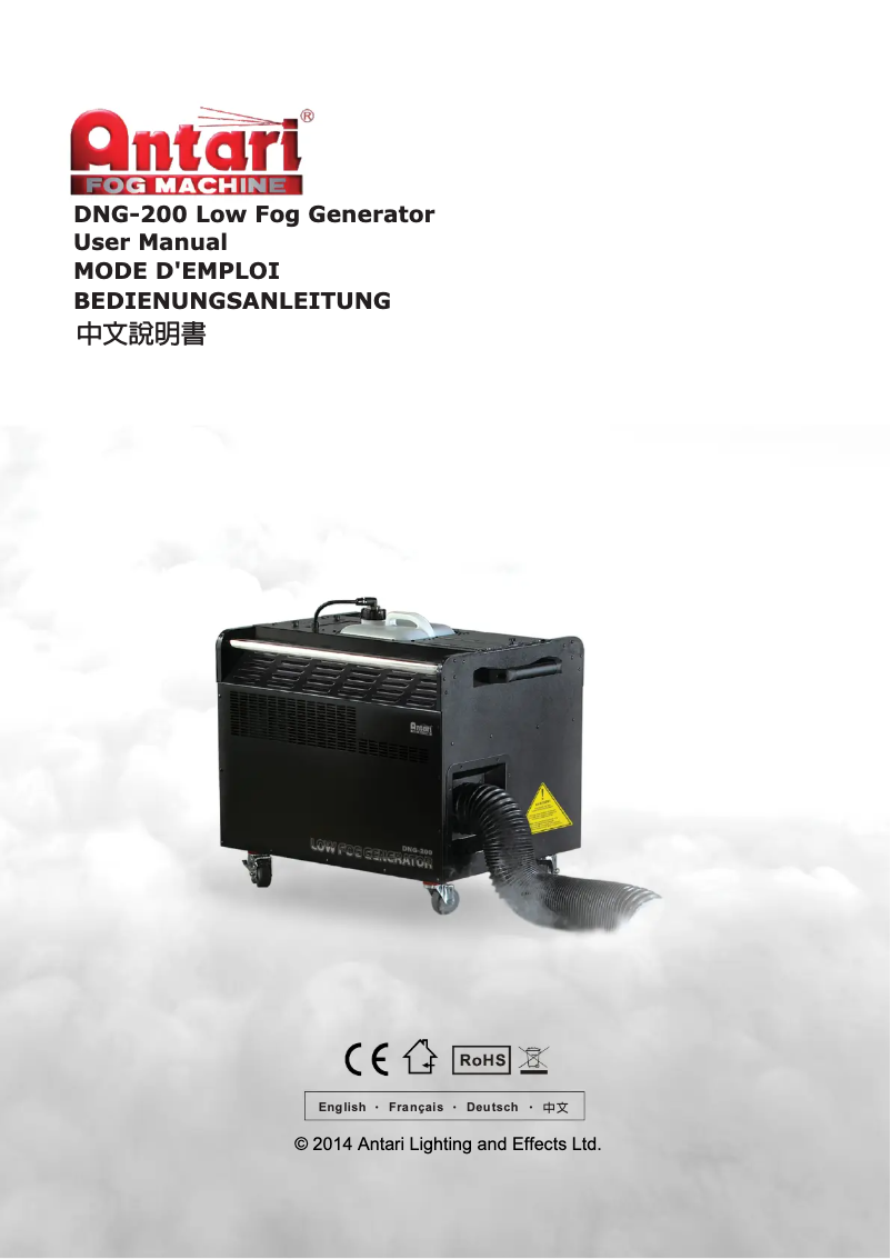 Page 1 de la notice Manuel utilisateur Antari DNG-200