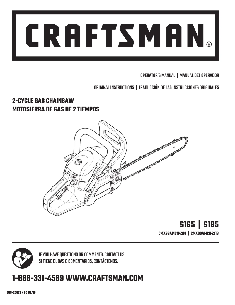 Page 1 de la notice Manuel utilisateur Craftsman CMXGSAMCN4218