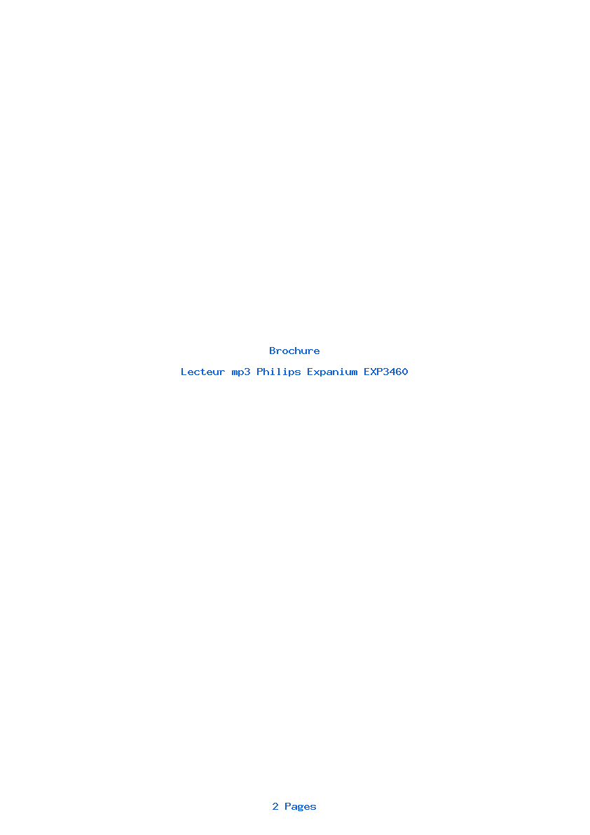 Page 1 de la notice Brochure Philips Expanium EXP3460