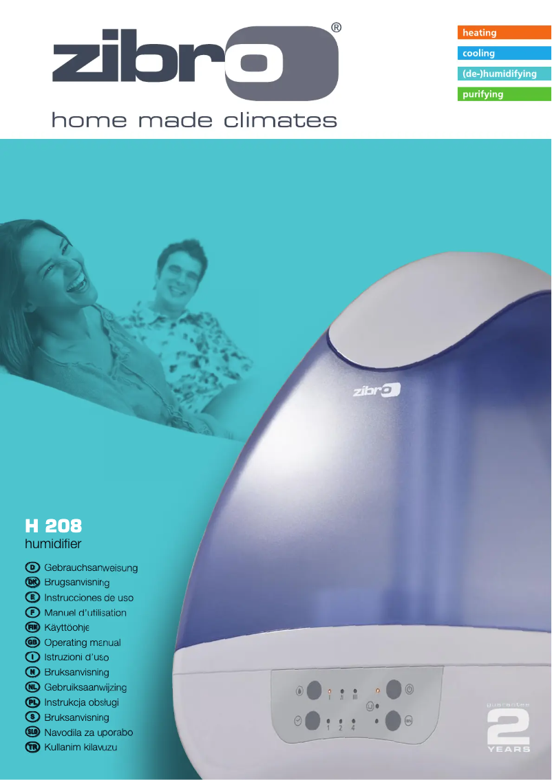 Page 1 de la notice Manuel utilisateur Zibro H 208