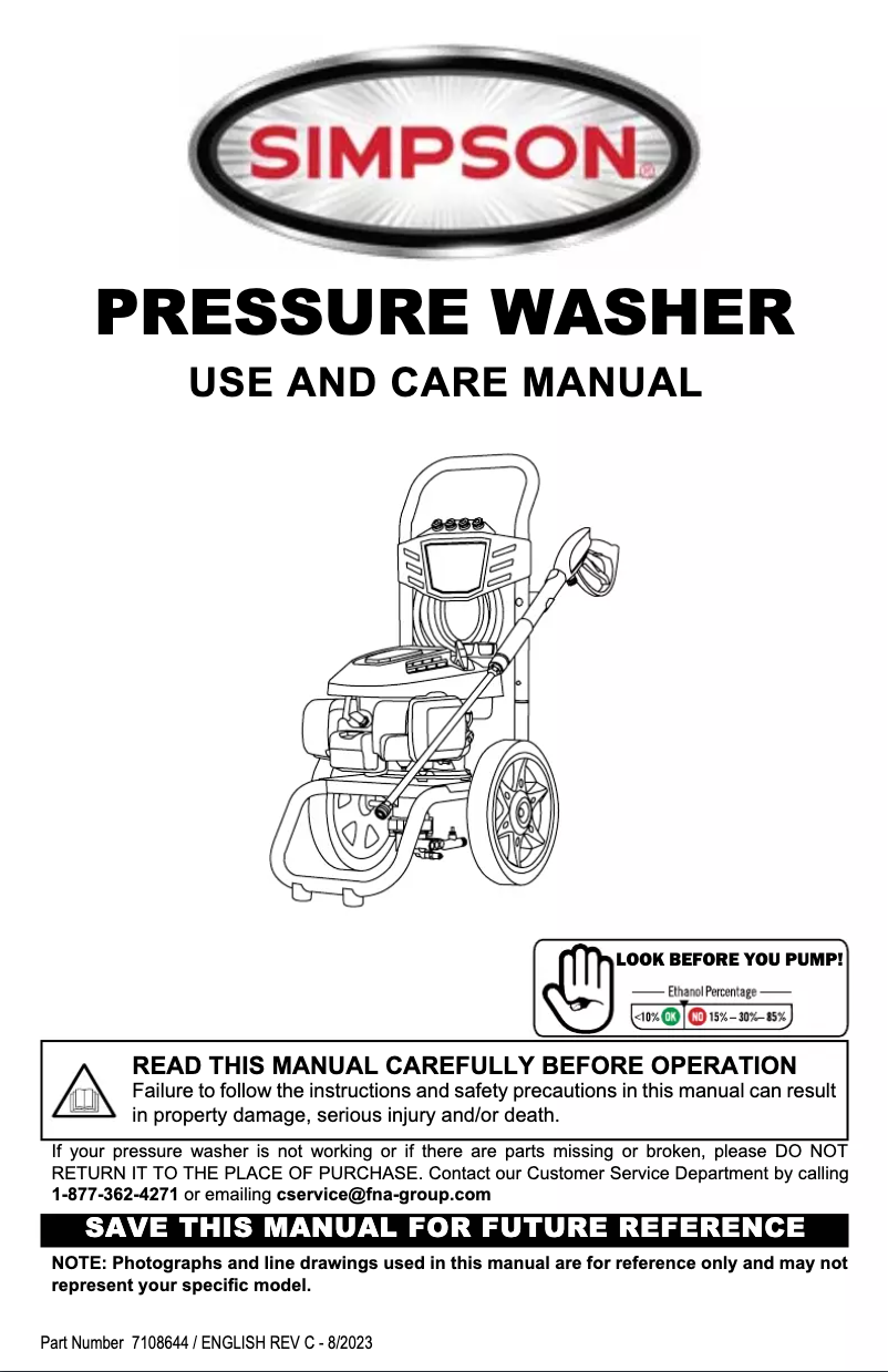 Página 1 del manual Manual de usuario Simpson MegaShot MS60809-S