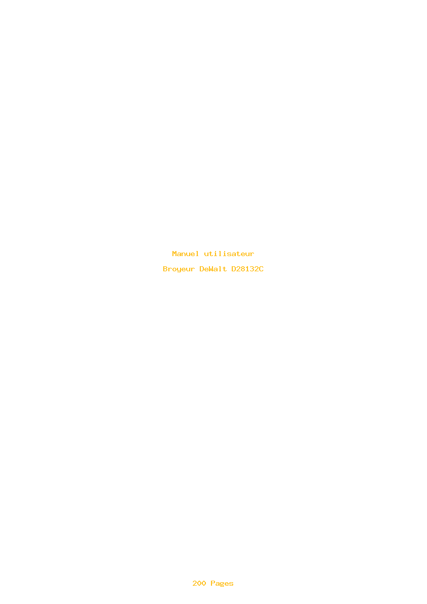 Page 1 de la notice Manuel utilisateur DeWalt D28132C