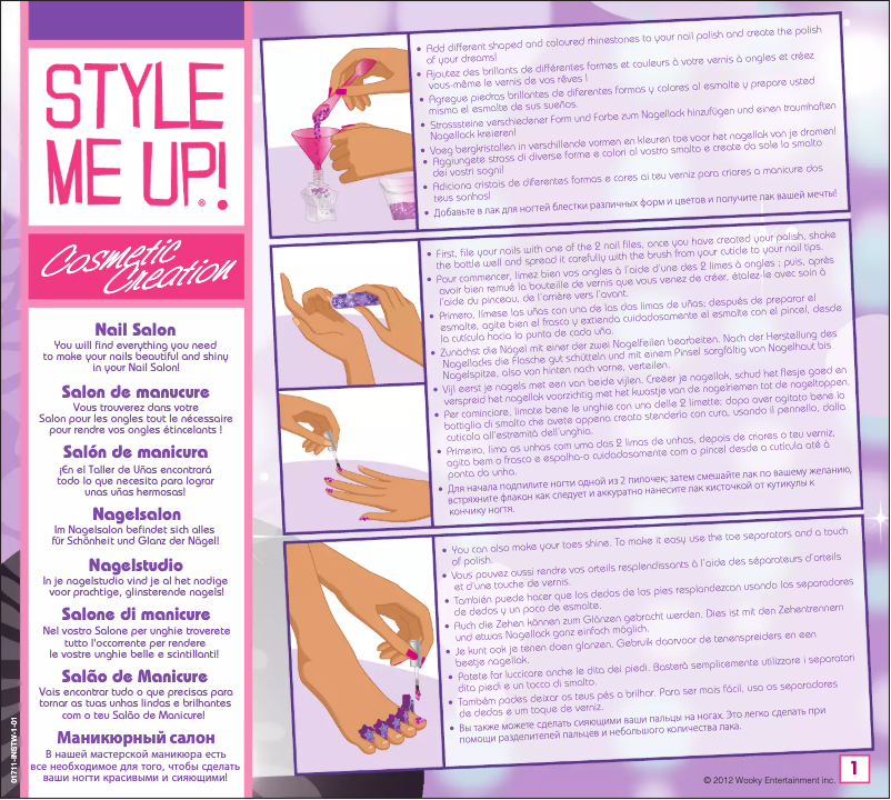 Page 1 de la notice Manuel utilisateur Style Me Up Nail Salon