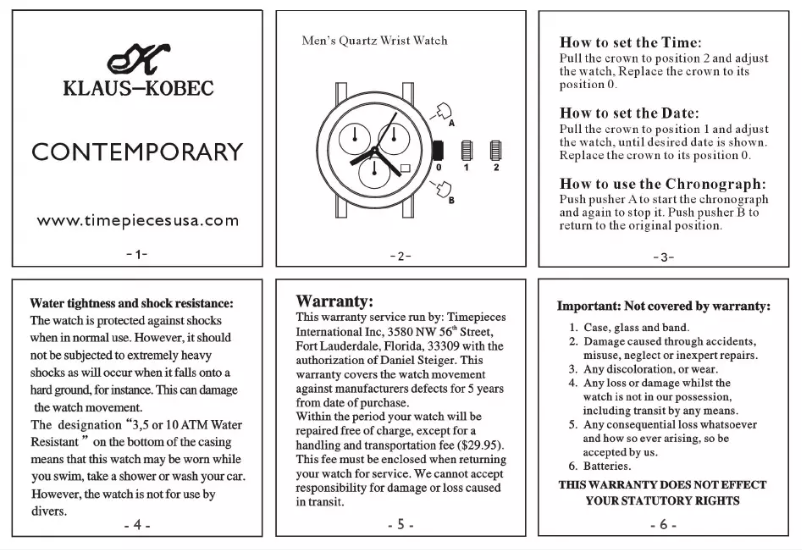 Página 1 del manual Manual de usuario Klaus Kobec Contemporary