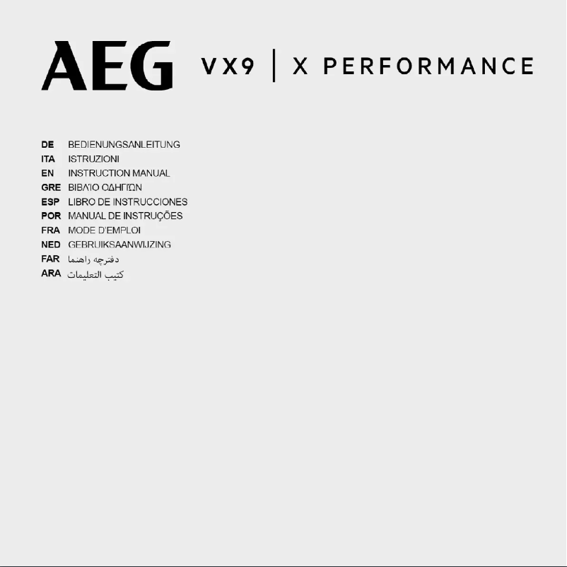 Página 1 del manual Manual de usuario AEG VX9-2-TM-E