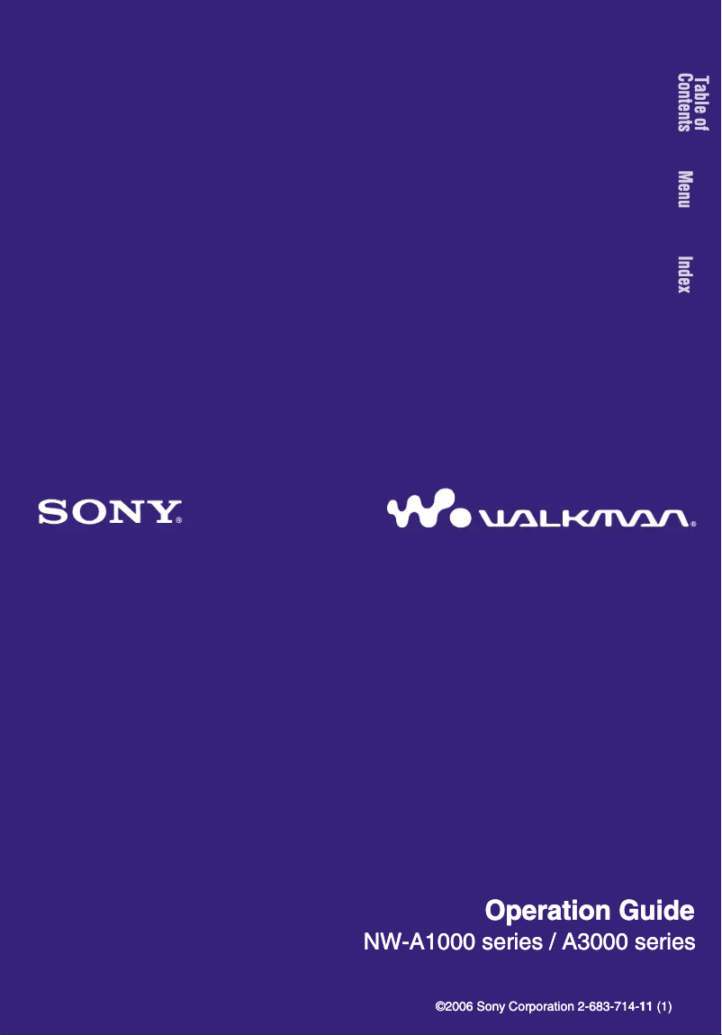 Page 1 de la notice Manuel utilisateur Sony Walkman NW-A1000