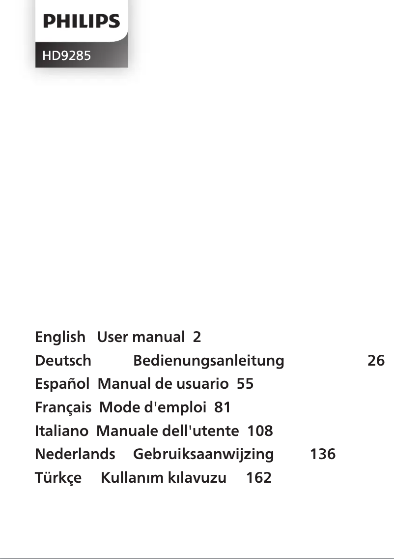Página 1 del manual Manual de usuario Philips Airfryer XXL Connected HD9285