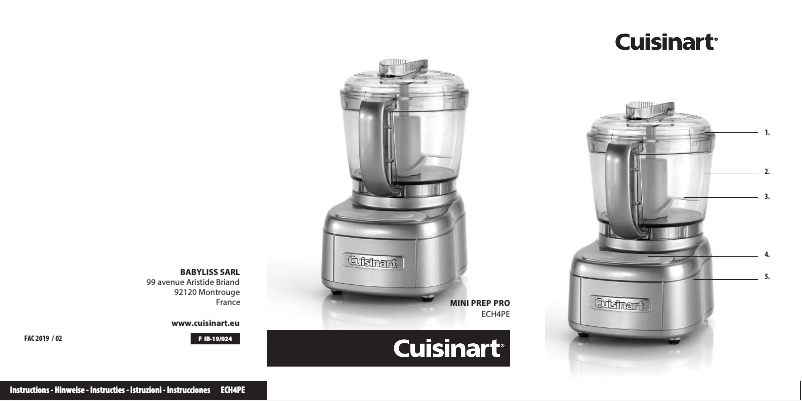 Página 1 del manual Manual de usuario Cuisinart Mini Prep Pro ECH-4