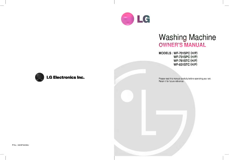 Página 1 del manual Manual de usuario LG WF-831STH