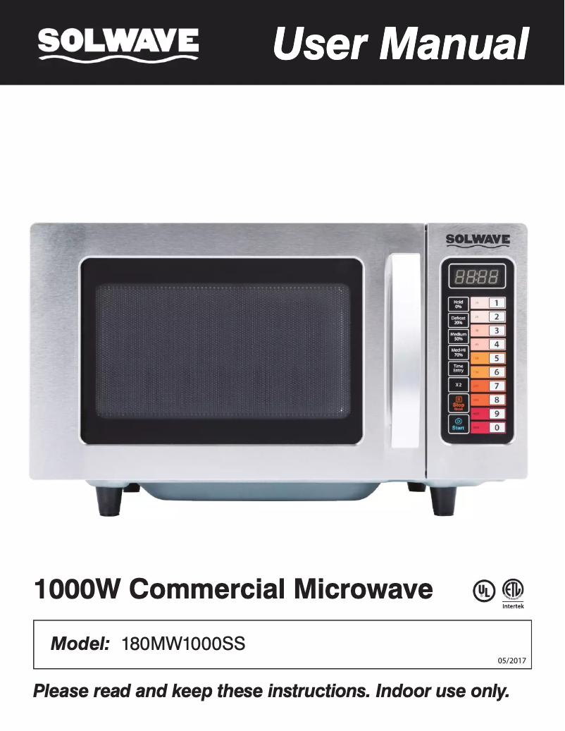 Page 1 de la notice Manuel utilisateur Solwave 180MW1000SS