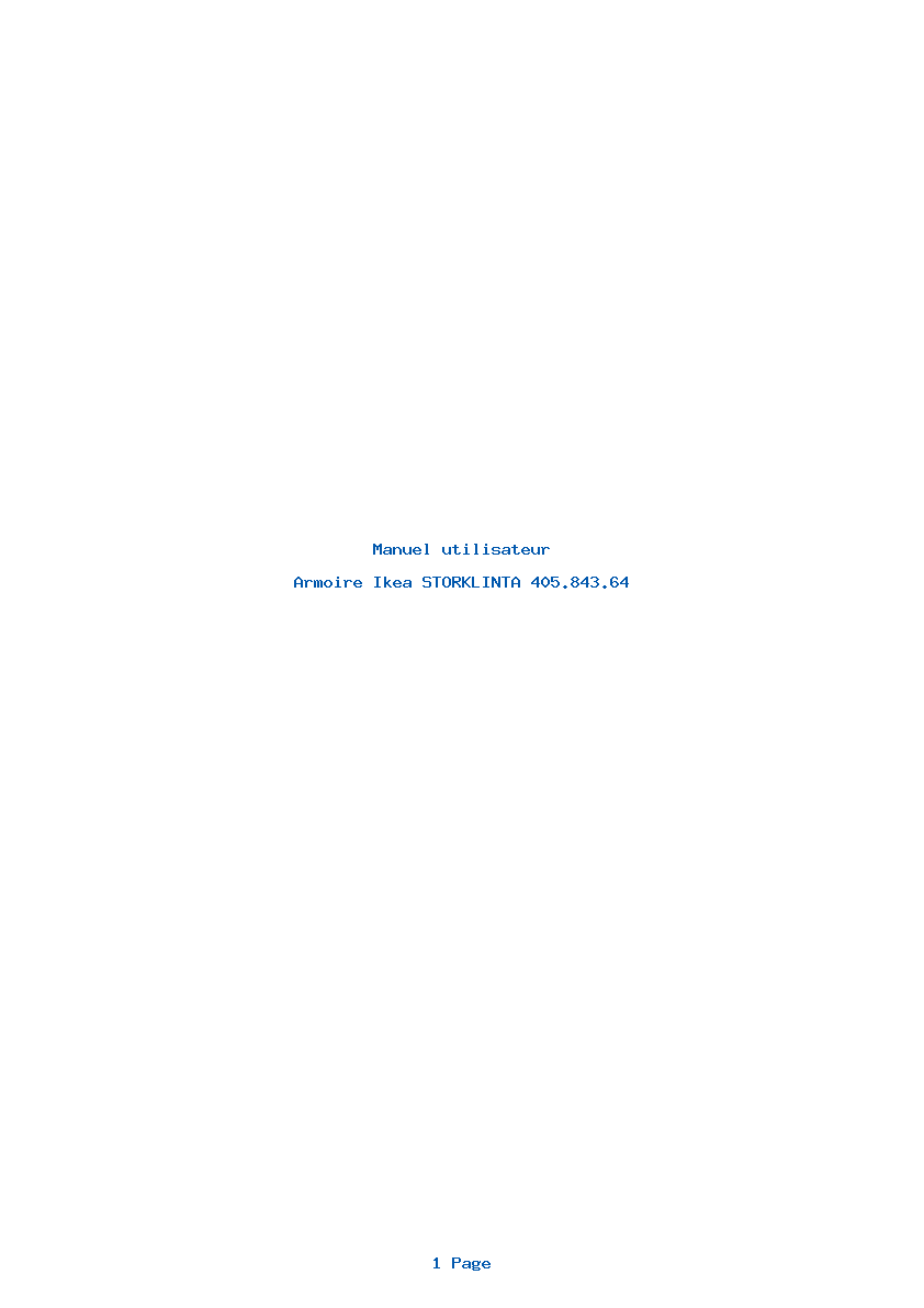 Page 1 de la notice Manuel utilisateur Ikea STORKLINTA 405.843.64