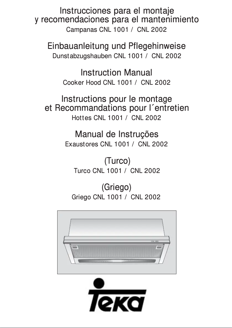 Page 1 de la notice Manuel utilisateur Teka CNL 1001