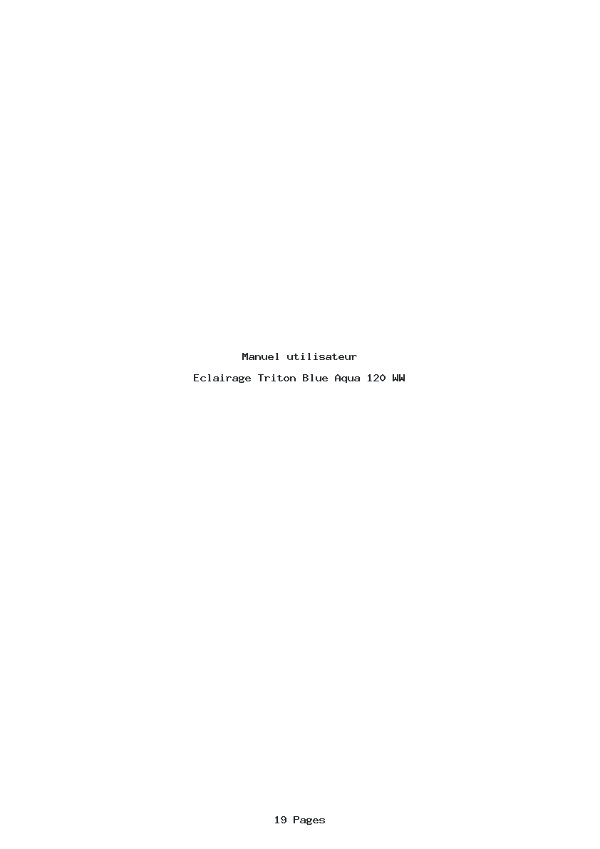 Page 1 de la notice Manuel utilisateur Triton Blue Aqua 120 WW