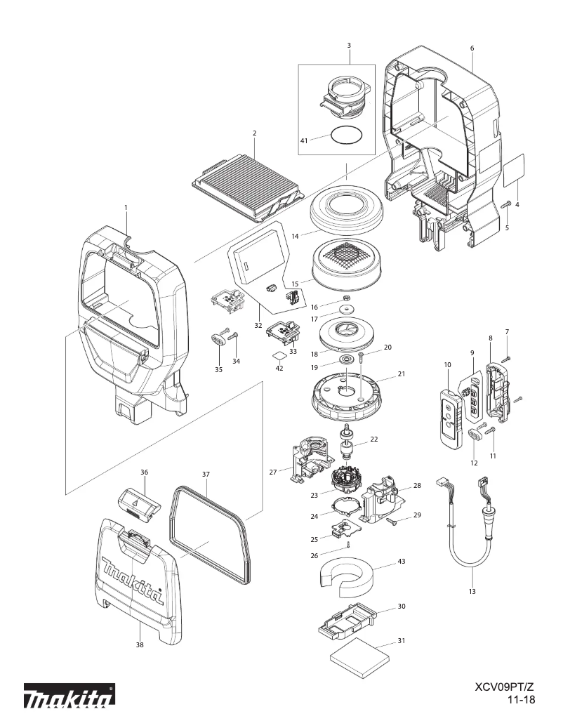 Page 1 de la notice Manuel utilisateur Makita XCV09PT