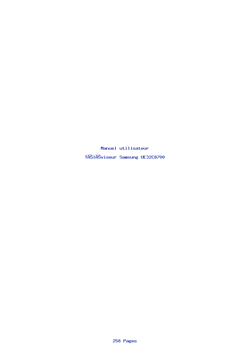 Page 1 de la notice Manuel utilisateur Samsung UE32C8700