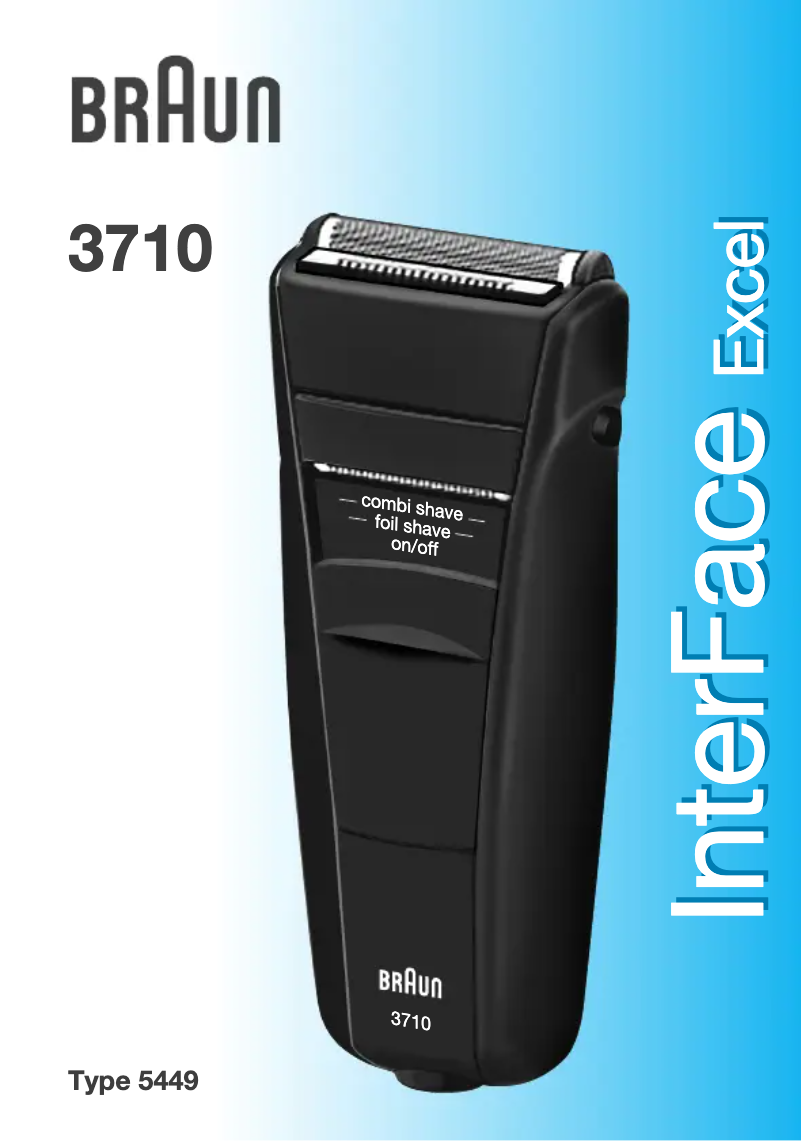 Page 1 de la notice Manuel utilisateur Braun InterFace Excel 3710