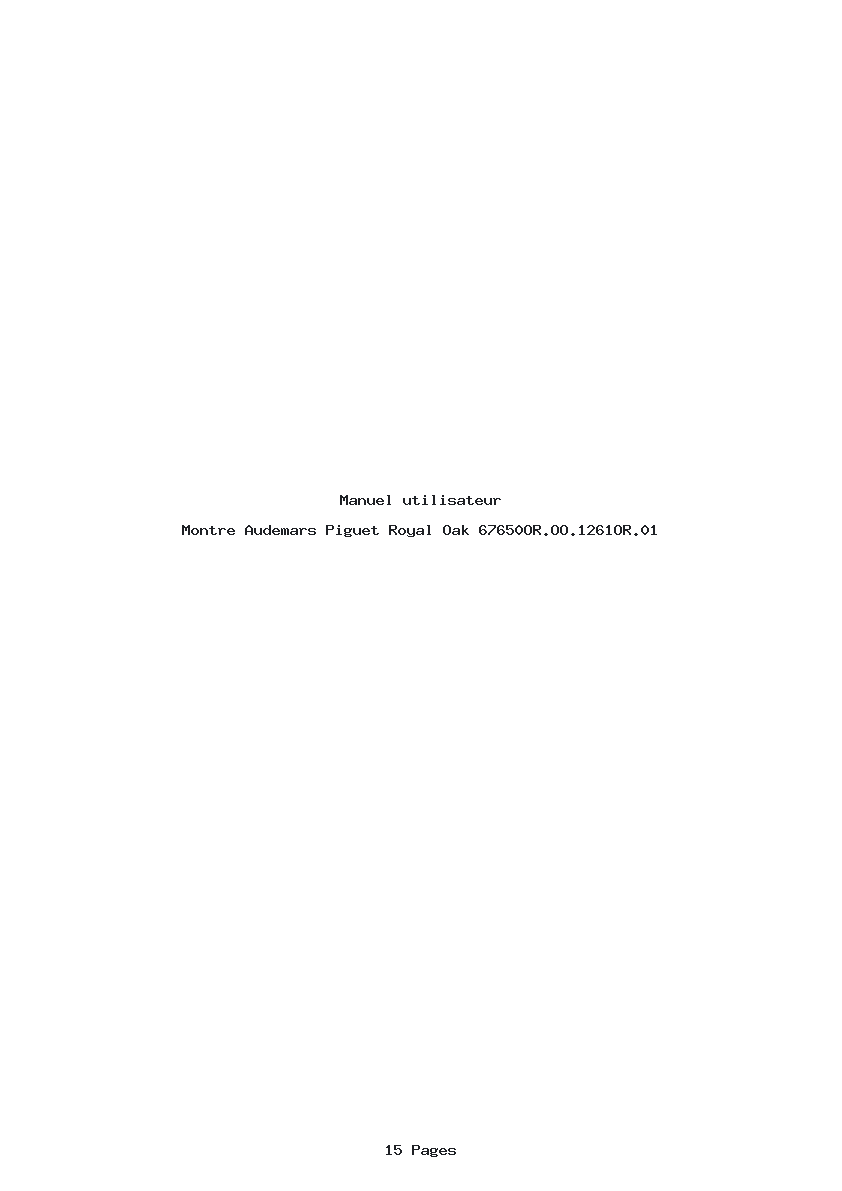 Page 1 de la notice Manuel utilisateur Audemars Piguet Royal Oak 67650OR.OO.1261OR.01