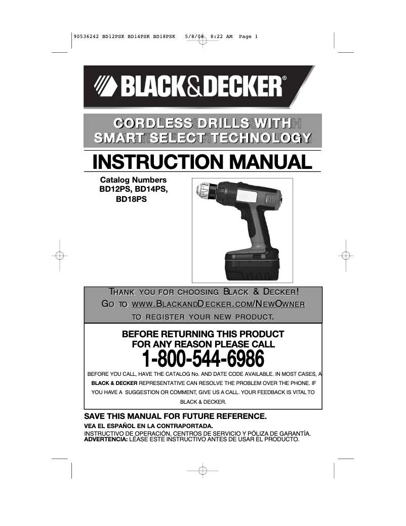 Página 1 del manual Manual de usuario Black & Decker BD12PS