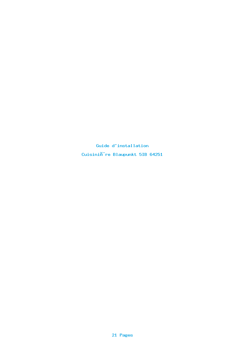 Page 1 de la notice Guide d'installation Blaupunkt 5IB 64251