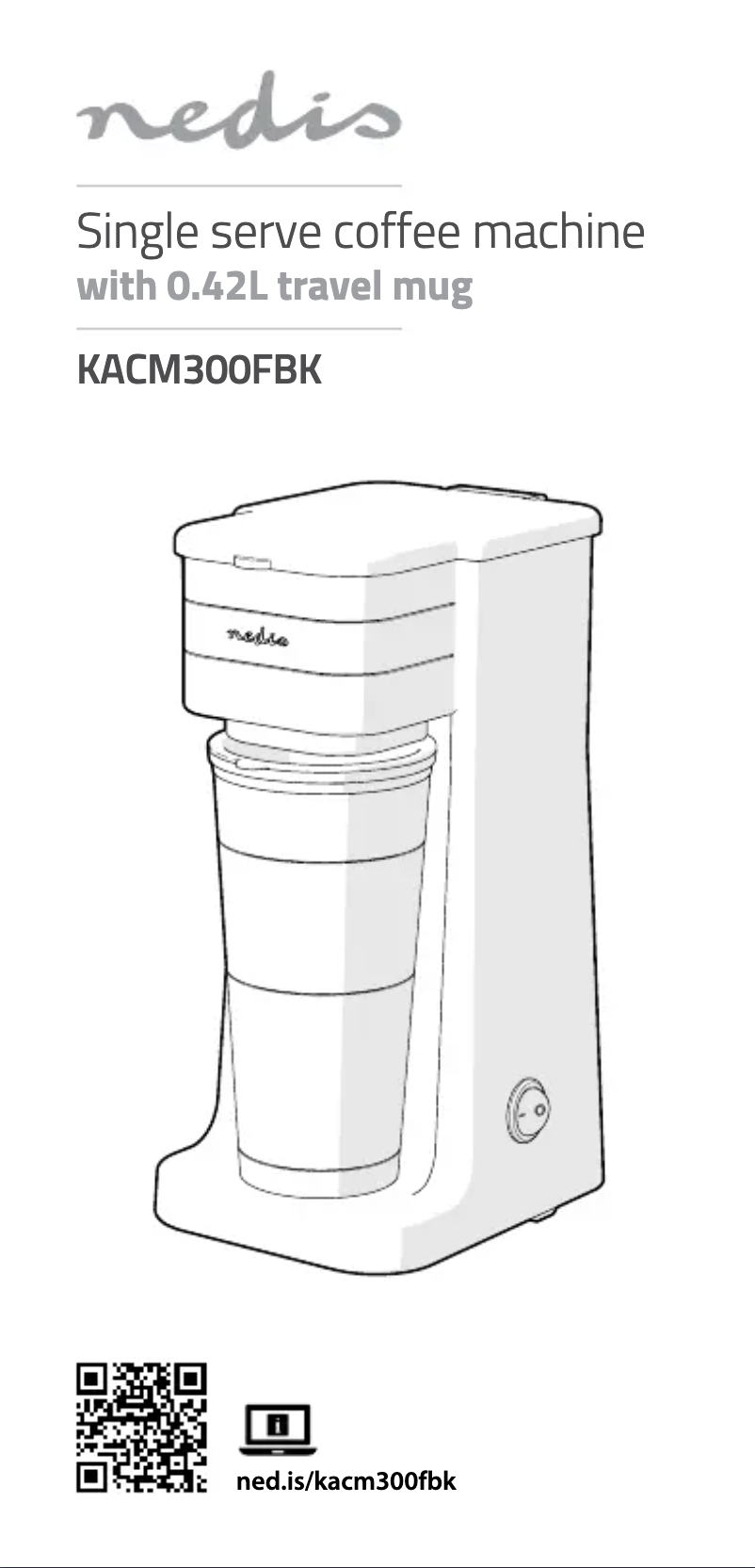 Page 1 de la notice Manuel utilisateur Nedis KACM300FBK
