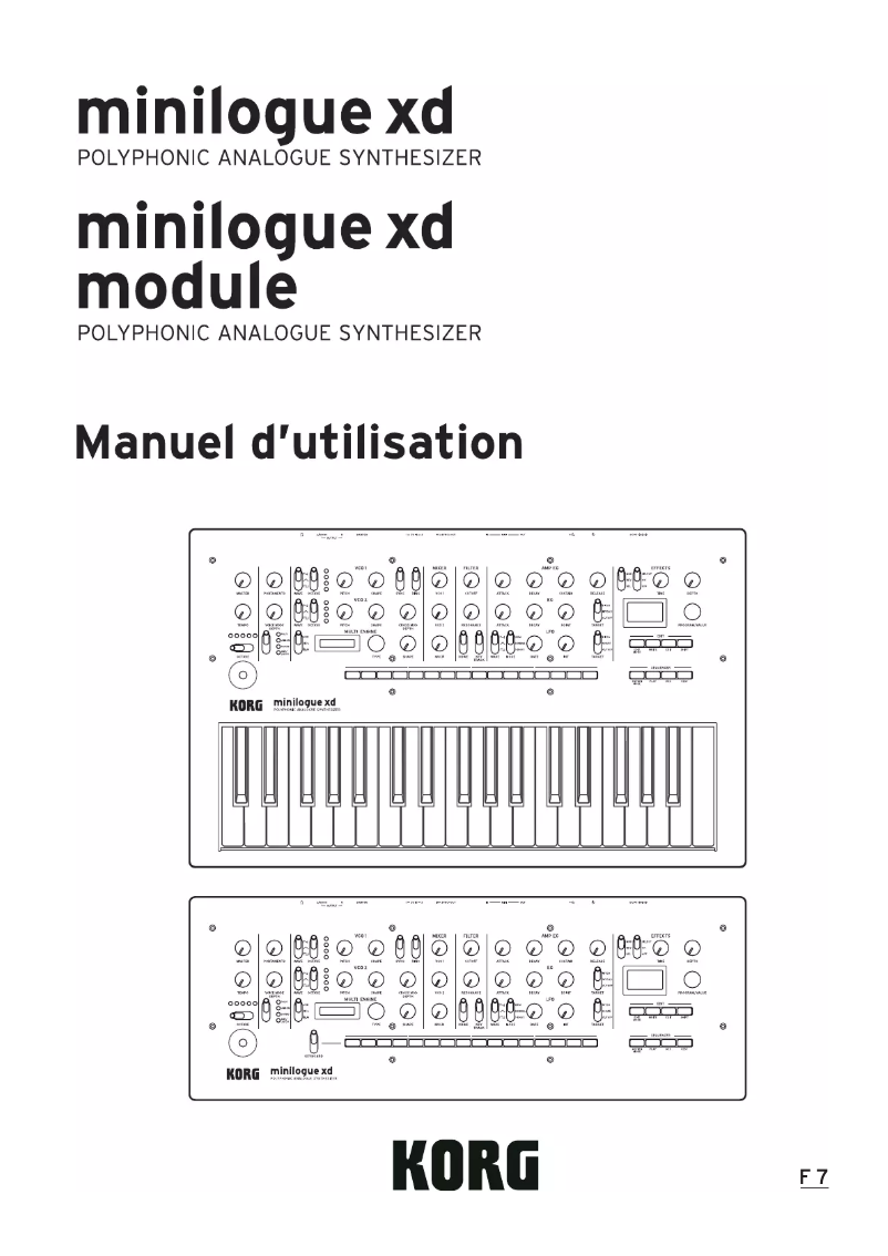 Page 1 de la notice Manuel utilisateur Korg Minilogue XD PW