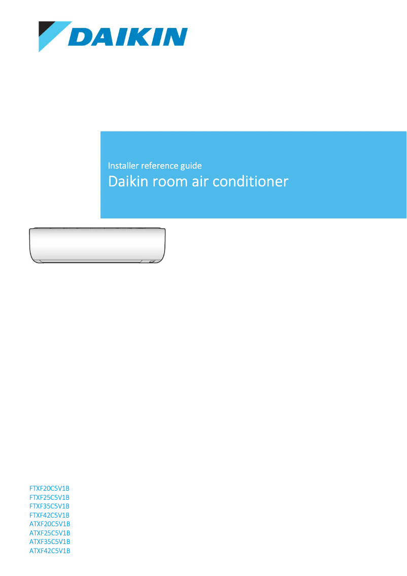 Page 1 de la notice Guide d'installation Daikin ATXF20C5V1B
