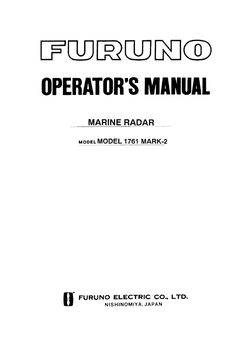 Page 1 de la notice Manuel utilisateur Furuno 1761 Mark-2