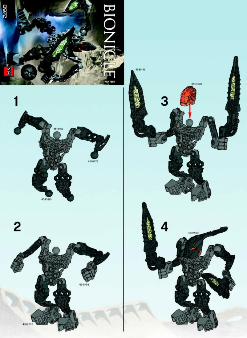 Page 1 de la notice Manuel utilisateur Lego Bionicle 8972