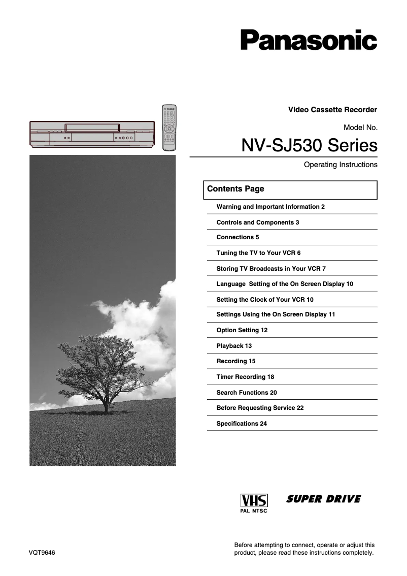 Página 1 del manual Manual de usuario Panasonic NV-SJ530