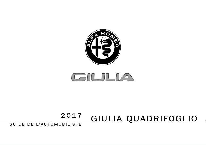 Página 1 del manual Manual de usuario Alfa Romeo Giulia Quadrifoglio (2017)
