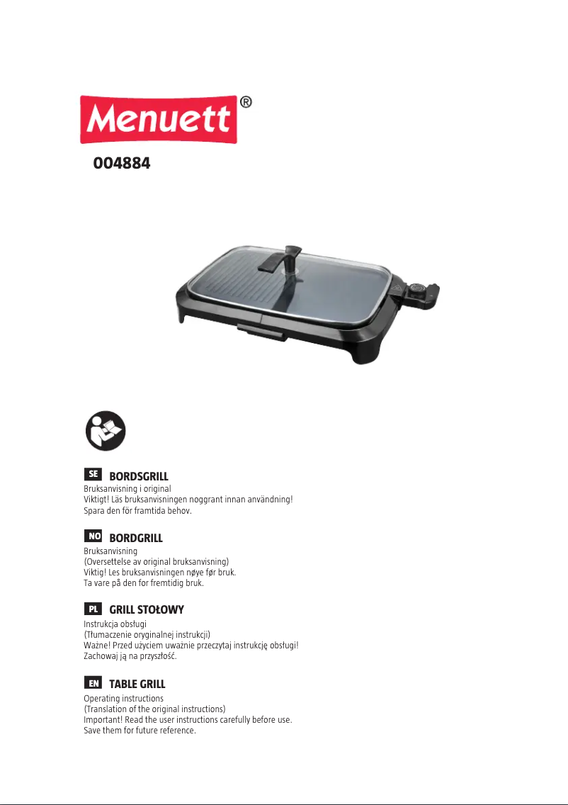 Page 1 de la notice Manuel utilisateur Menuett 004884