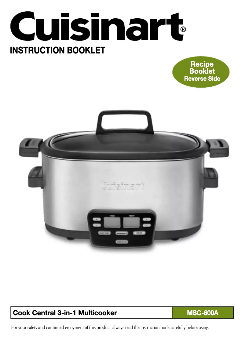 Página 1 del manual Manual de usuario Cuisinart MSC-600XA