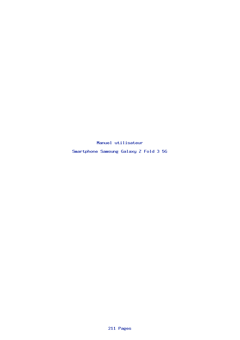 Page 1 de la notice Manuel utilisateur Samsung Galaxy Z Fold 3 5G