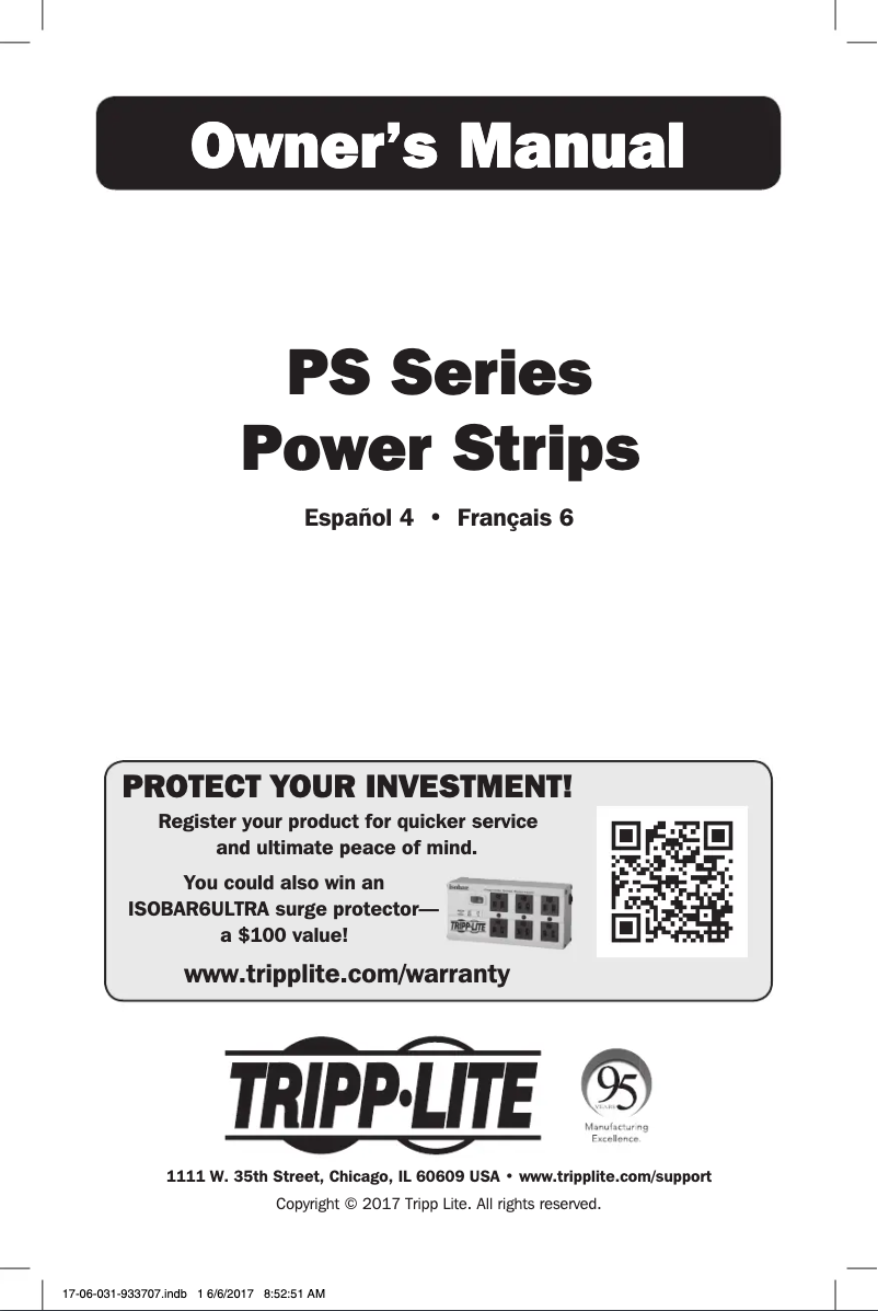 Page 1 de la notice Manuel utilisateur Tripp Lite PS-606-HG