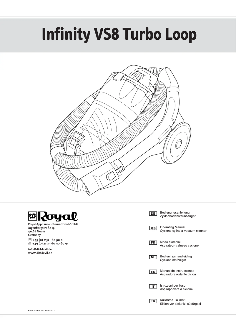 Página 1 del manual Manual de usuario Dirt Devil M 5036 Infinity VS8 Turbo Loop