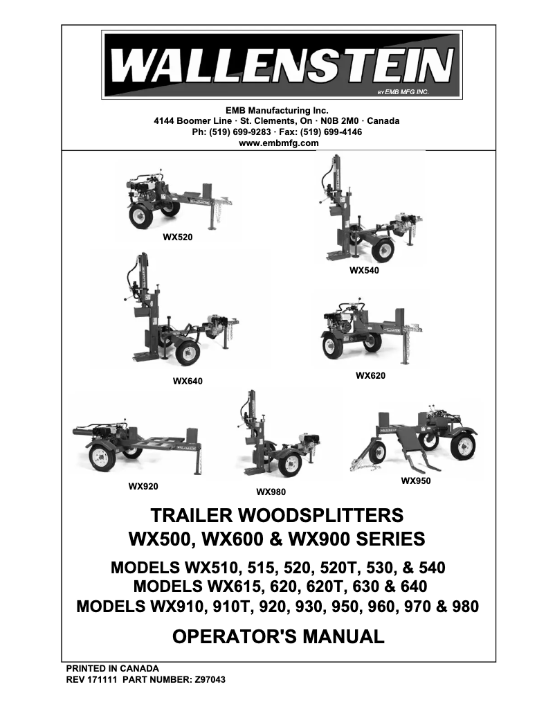 Page 1 de la notice Manuel utilisateur Wallenstein WX520