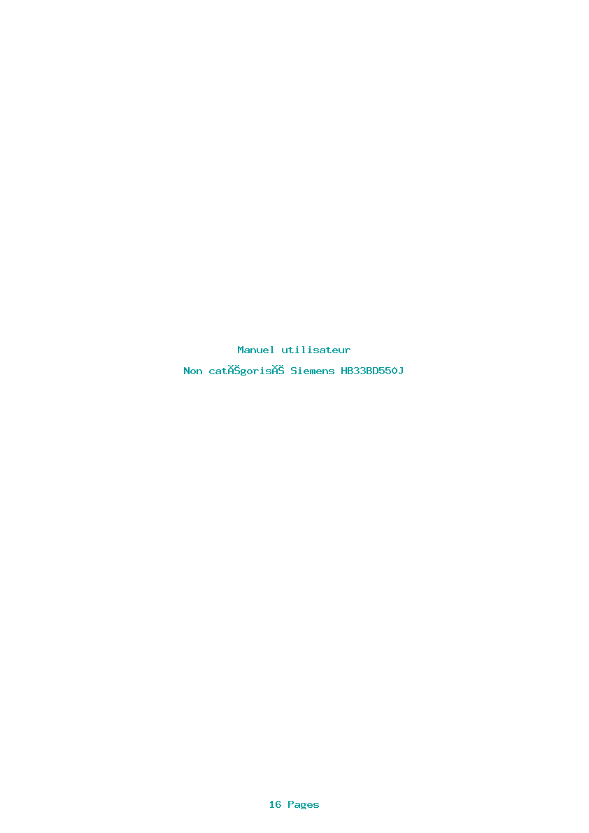 Page 1 de la notice Manuel utilisateur Siemens HB33BD550J