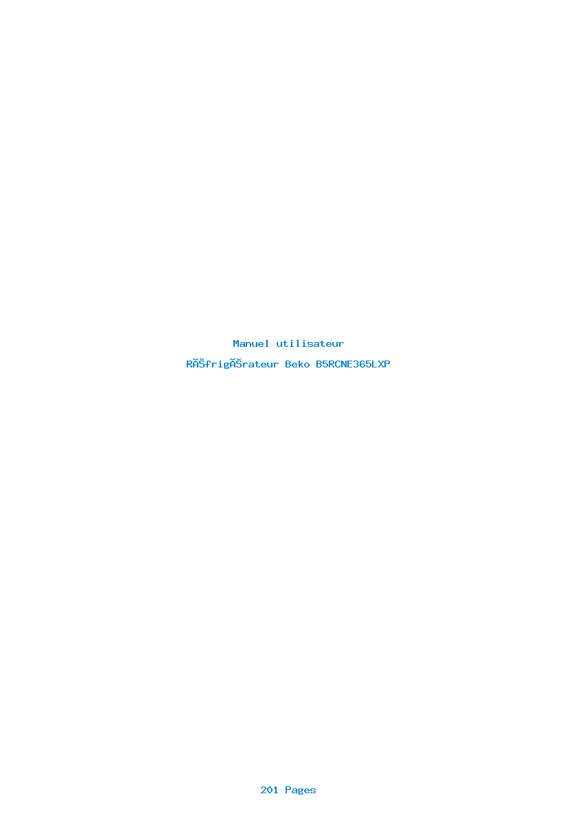 Page 1 de la notice Manuel utilisateur Beko B5RCNE365LXP