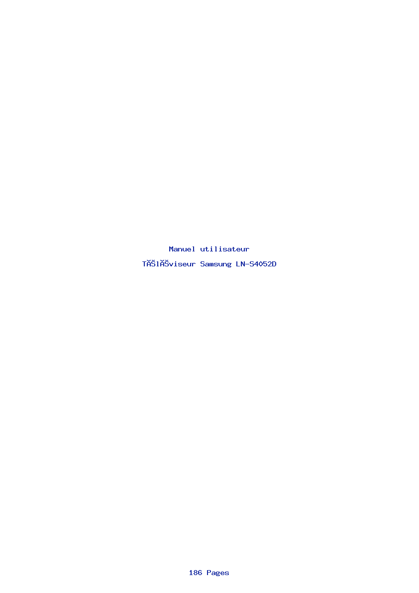 Page 1 de la notice Manuel utilisateur Samsung LN-S4052D
