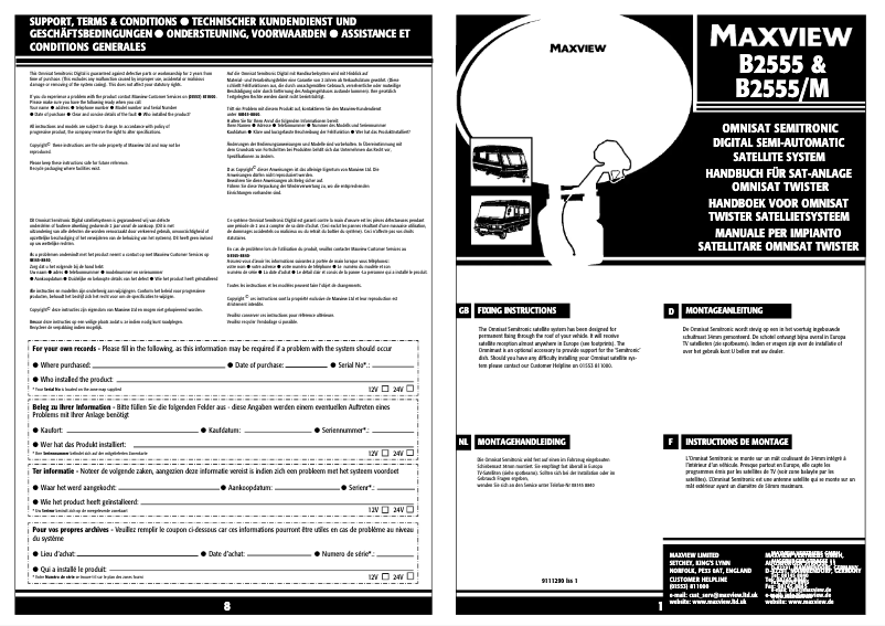 Página 1 del manual Manual de usuario Maxview B2555M